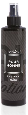 Italwax Pre-Wax Lotion Pour Homme – Reinigungslotion für Männer, erfrischt die Haut, verbessert Wachsadhäsion, 250 ml – ideal für Gesicht, Körper, Bart- und Ganzgesichts-Enthaarung