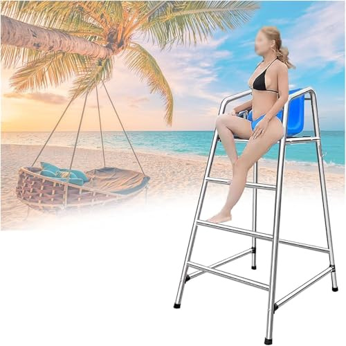 Scala di sicurezza per piscina con sedile e gancio, scala di salvataggio in acciaio inox per parchi acquatici, terrazze e ponti, sgabello salvavita per osservazione