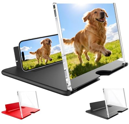 Lente d'ingrandimento per schermo del telefono 2026, 12 pollici, versione HD dello schermo mobile, trasparente, pieghevole, portatile, amplificatore per lo schermo da uomo, compatibile con tutti gli