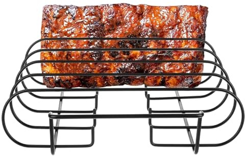 Generico Supporti per Costine per Grigliata - Base per Griglia con 4 Fessure Antiaderente Pratica - Supporto per di E Costine | per Casa Cucina Picnic Barbecue Festa all Aperto