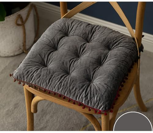 Kudde, Nordisk stil|Mysiga tunna sittdynor i fleece|Snygg stoppad ryggstödskudde till soffan(Square-gray)