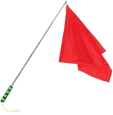 GALPADA Bandiera dell'Arbitro Sportivo per Equitazione Asta Telescopica Estensibile 12 M Bandiera Equestre Rossa 4 Ganci in Acciaio Inox per Addestramento Cavalli e Segnalazione Gare