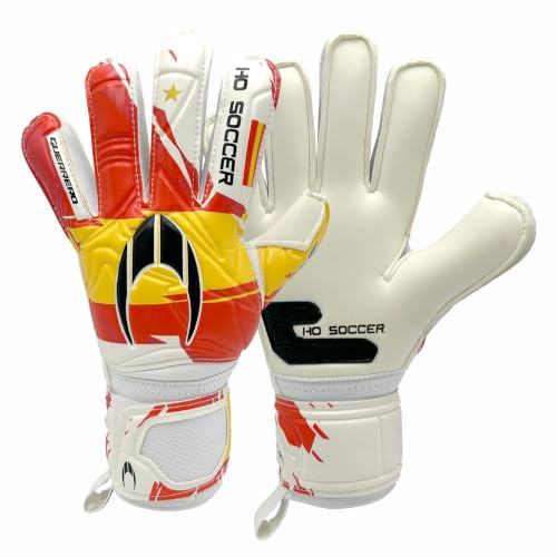 HO Soccer Guerrero One Patriot Spain, Guantes Portero, Unisex Niño, Rojo/Amarillo, 5