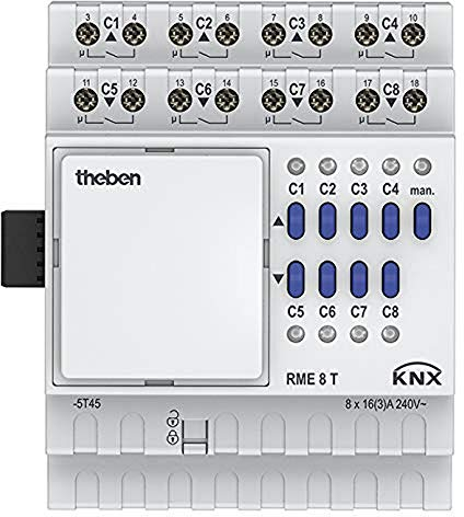 Theben 4930205 RME 8 T KNX Schalt-/Jalousieaktor 4/8-fach, Erweiterungsgerät