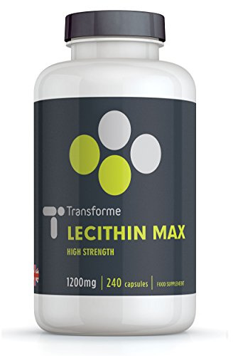 Transforme Lecithin Capsules 1200mg, 240 Softgels, Natural Source Phospholipids, Choline, High Strength, Gluten Free
