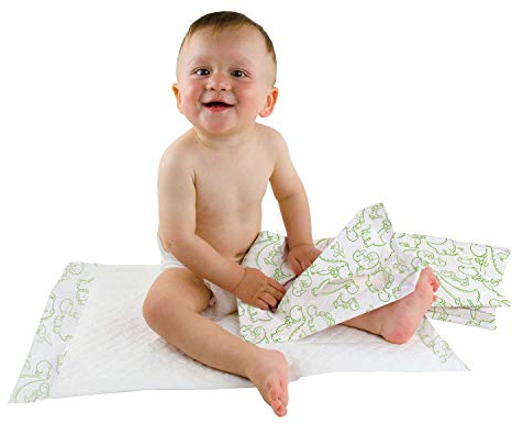 Cambiadores desechables Teqler: indispensables para el cambio de pañales durante salidas o viajes, con diferentes estampados infantiles, higiénicos y extra-absorbentes 40 x 60 cm (caja de 50 uds.)
