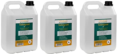 Stabilo Befestigungstechnik 3x Tiefengrund LF 5 Liter | Universal Grundierung, Tiefgrund, Haftgrund, gebrauchsfertig, Absolute Profi Qualität | 3 Stück