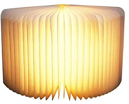 InSyoForeverEC LED-Lampe, Buchlampe, faltbar, aus Holz, LED, wiederaufladbar, USB, Schlafzimmer, Dekoration, originelles Geschenk für Sie, Eltern, Kinder, Freunde, Haus und Büro, Lampe