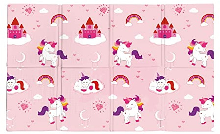 Tappeto da Gioco per Bambini e Neonati, Gattonamento Pieghevole 200 x 180 cm o 120x80x0,8 - Tappetino XPE Schiuma Portatile
