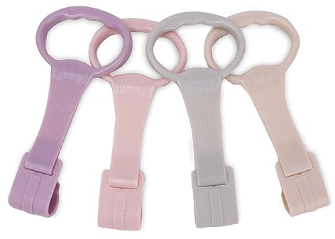 sun baby 4 Stück Ringe für Baby Kinderbetten, Baby Ringe zum befestigen, Babybett Pull Ring, Abnehmbarer Handringe Geeignet für die Meisten Reisebett Baby, Kinderreisebett (Rosa Schattierungen)
