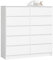 AKORD Kommode K-120 mit 10 (2 x 5) Schubladen | für das Wohnzimmer Schlafzimmer Schrank Büro Arbeitszimmer | Modernes Funktionales Design | B120 x H121 x T40 cm, Gewicht 70 kg | Weiß