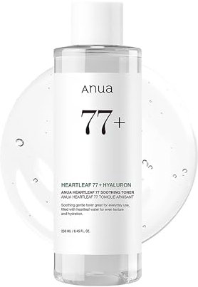 ANUA Heartleaf 77% beruhigender Toner, pH 5,5 Problempflege, beruhigt die Haut, erfrischend, feuchtigkeitsspendend, reinigend, tierversuchsfrei, vegan, 250 ml