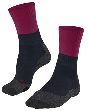 FALKE Damen Wandersocken TK2 Explore W So Wolle Funktionsmaterial antiblasen dick 1 Paar, Rot Barolo 8526, 37-38