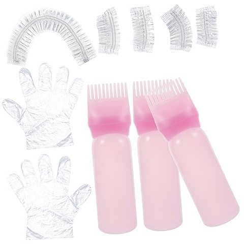 UKCOCO Kit de Tinte Cabello Profesional Rosa Botella, Gorro de Baño y Orejeras de Plástico para Usar en Salón y Casa