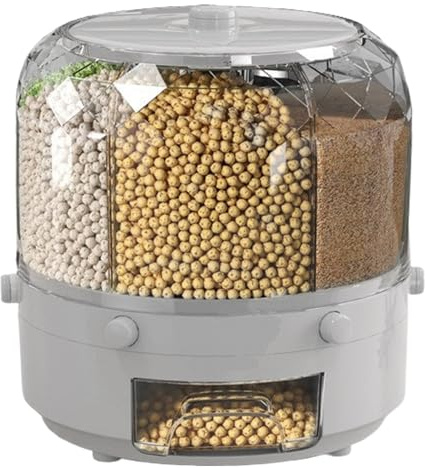 Distributore Di Cereali-serbatoio Stoccaggio Degli Alimenti Resistenti All'umidità, Rotante Con Beccuccio Di Erogazione Facile, Contenitore A Grana Rotondo Senza BPA | Organizzare Lenticchie, Riso