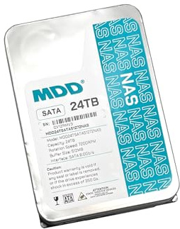 MDD 24TB 7200RPM 512MB Cache SATA 6.0Gb/s 3.5inch Internal NAS Hard Drive (MDD24TS51272NAS) - 5 Years Warranty (Renewed)