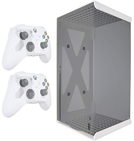 Q-View Xbox Series X Wall Mount Bracket - Signature X Design - Made In UK (Steel, White - Bundle)