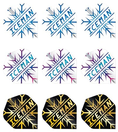 RED DRAGON Gerwyn Price Iceman Hardcore Dart Flight-Paket - 3 Sätze pro Packung (insgesamt 9 Dart-Flüge)