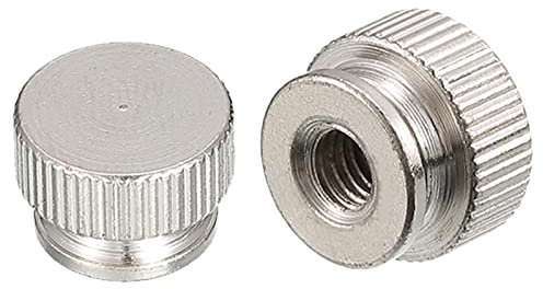 QUARKZMAN Moleté Pouce Écrous, 5pcs M5 x D13mm x H9mm Carbone Acier Moleté Écrou avec Col Haut Tête Aveugle Trou Moleté Pouce Écrous pour 3D Imprimante Pièces