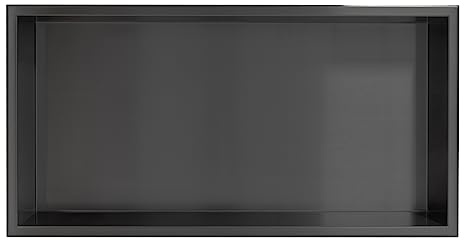 Thermopanel 304 Stainless Steel Recess Shower Niche - Noir Black (610 x 305 x 103mm) - Waterproof Modern Space Saving Shower Storage