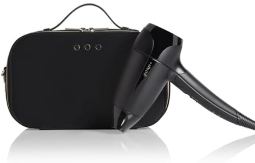 ghd Flight+ Travel Hair Dryer - Compact, Lightweight, Dual Voltage, Powerful Drying with Luxurious Travel Case (Black)