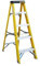 Fibreglass Step Ladder - 5 Tread Anti-Slip Folding Steps - Non-Conductive, Anti-Electric Shock - Lightweight, Heavy Duty, Portable Swingback - 150kg Capacity