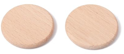LiQunSweet 100 Pcs Flat Round Unfinished Wood Cutout Wood Slices Cabochons for DIY Printing Art Craft Home Embellishments