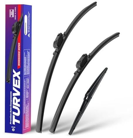 Wiper Blades for Ford Fiesta MK7 Hatchback Sep. 2008 to 2017 | Front Window Wiper and Rear Wiper Set, 26 15 12 Windscreen Wipers Blade Set - Quiet & Easy Installation (2+1)