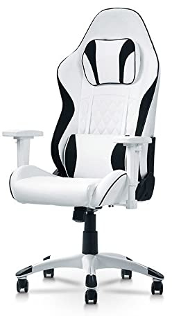 Sedia da gioco in pelle rigenerata con schienale alto, sedia da gaming da ufficio ergonomica per computer PC, sedia girevole regolabile poggiatesta e supporto lombare, sedia girevole e-sport, comoda