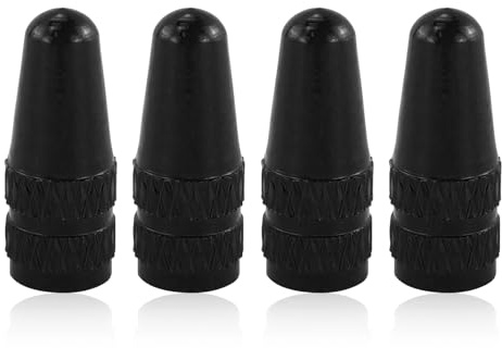 Set di 4 Tappi per Valvole Neri per Bicicletta, tappi per valvole per pneumatici per camera d'aria, tappi per valvole pneumatici per bicicletta