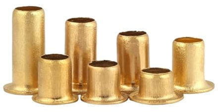 Tuercas remachables tubulares huecas de latón con orificio pasante for PCB, doradas, M0.9-M6(M2.3x4mm(100pcs))