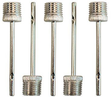 TRIXES Nålpump adapter x 5- för uppblåsning av fotbollar – rugbybollar – volleybollar – nätbollar – basketbollar – och andra bollsporter – rostfritt stål