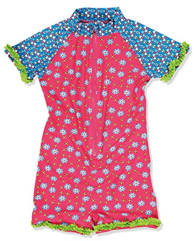 Playshoes UV-Schutz Einteiler Unisex Kinder Badeanzug Schwimmanzug Badebekleidung, Blumen, 86/92