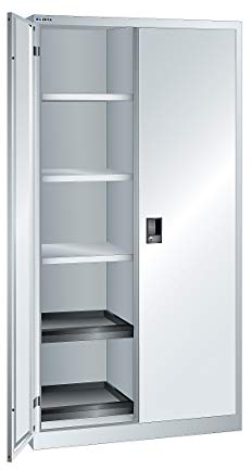 Lista Armoire à portes battantes avec 10 étagères Gris clair 1950 x 1000 x 580 mm