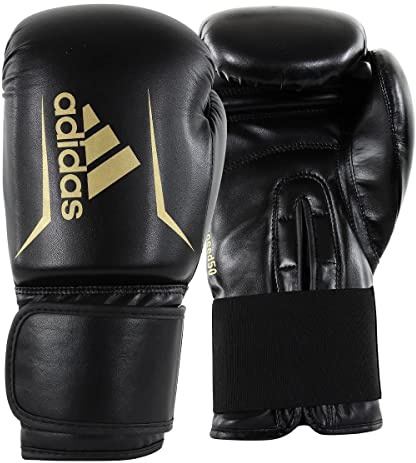 adidas Guanti da boxe Speed 50, per adulti, boxe 14 oz, guanti punching comodi e durevoli, nero
