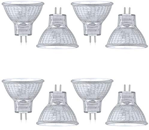 Luxvista Lampada Alogena MR11 GU4/G4 20W, AC/DC 12-24V Riflettore Alogena di Bianco Caldo 2800k, 30° di Raggio Luminoso GU4 Bi-pin Base Faretti da Incasso per Cappa Cucina Giardino Bagno (8-Pezzi)