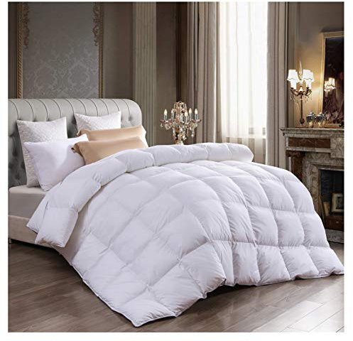 GOOSE Down Luxury Feather [S] Duvet Quilt 13.5 Tog Deluxe Duvet | Best Hotel Quality | Super Soft | Warm and Cosy | Anti Allergy | Computer Quilted Construction, Self piping (Single 135X200cm)