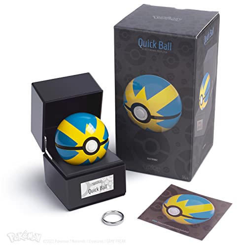 The Wand Company Original Poké Ball Authentic Replica - Realistic, Electronic, Die-Cast Poké Ball with Display Case Light Features – Officially Licensed by Pokémon