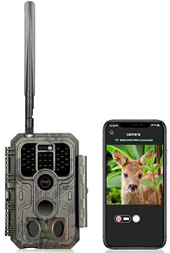 Folgtek Zelluläre Wildkamera 4G LTE 32MP 1296P mit SIM Karte und 32 GB SD Karte, Nachtsicht Wildtierkamera mit 120° Weitwinkel IP66 Wasserdicht für Bauernhofsicherheit