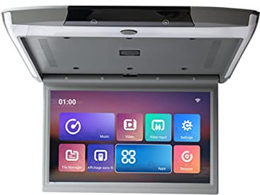 Lecteur DVD Portable 12.5 Pouces Voiture Toit Montage Moniteur 2 + 16GB IPS écran 1080P MP5 vidéo Film Playes Automobile Plafond TV WiFi Bluetooth pour la Voiture (Color : 12.5 Android Grey, Size :