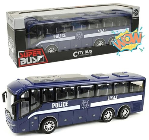 AUTERCO 12.5 School Bus Toy for Toddlers, 1/16 Scale Die Cast Plastic Inertia Car, Cars Model Vehicles for Kid, Great Play Bus Game for Boys Girls Children Ages 3+