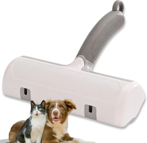 Roller Pet Hair Remover and Reusable Lint Roller - Cat and Dog Hair Remover for Furniture, Couch, Carpet, Clothing, and Bedding - Portable, Multi-Surface Fur Removal Tool