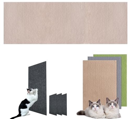 TETGSET Kratzmatte Selbstklebend Katzen, Kratzwand FüR Katzen, Climbing Cat Scratcher, DIY Climbing Cat Scratcher, Kratzmatten FüR Katzen, Kratzmatte Katze Wand Selbstklebend (Khaki,60 * 100cm)
