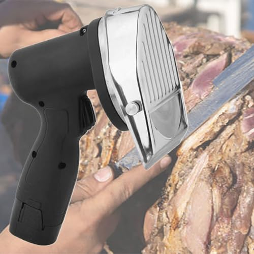 Coltello Shawarma Doner Kebab Senza Fili Elettrico Commerciale Senza Fili 80W Tipo di Batteria Taglierina Giroscopica Affettatrice Kebab Coltello Giroscopio per Carne Affettata (2 Batterie)