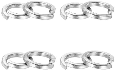 PATIKIL Set di 100 dischi a molla, M10 molle, in acciaio inox 304, set per viti bulloni, argento