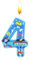 Vela Número 4 Paw Dog, Velas Cumpleaños, Vela Paw Dog 4 Años, Velas para Pastel, Decoración de Temáticas, Niños y Niñas, Cake Topper, Cumpleaños de Niños, Fiesta de Bodas, Baby Shower