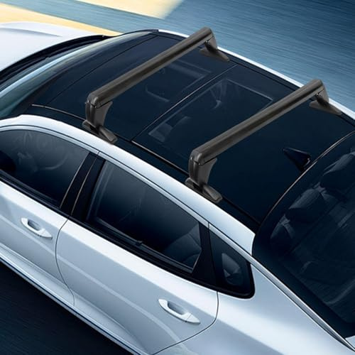 Baca de techo universal para coche, 100 cm, aluminio, capacidad de carga de 75 kg, barra portátil universal para la mayoría de coches de 4 o 5 puertas solo
