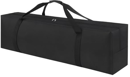 Klmnop Pickleball Net Storage Bag, Portable Pickle Ball Equipment Carry Bag with Handles, Heavy Duty Badminton Net System Replacement Bags, Foldable Duffle Bags for Driveway Backyard(NO Net, Black)