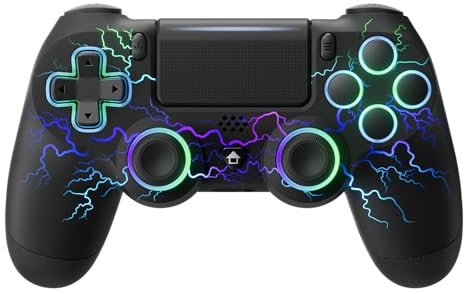 Generico Upgrade Controller per PS4, Porta Type-C, Pulsanti Posteriori, Controller Bluetooth per PS4/ PC, con Hall Joystick, 1000mAh Batteria, Turbo, Vibrazione, Design Ergonomico Antiscivolo