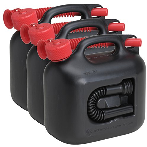 3x Benzinkanister PREMIUM 5 Liter inkl. Benzin- & Dieselauslaufrohr(en) 3er Set